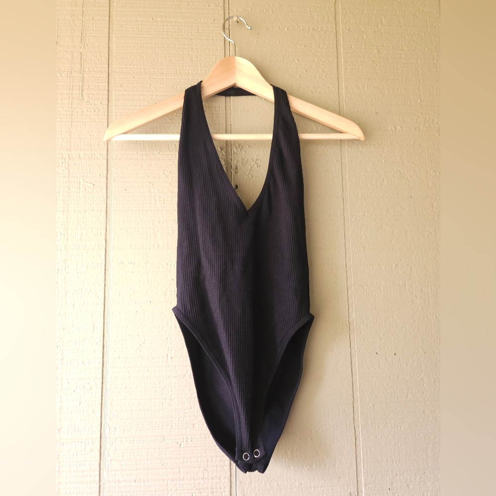 Deep V Halter Bodysuit